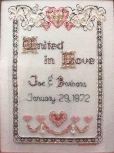 Wedding Sampler Cross Stitch beads beaded pattern United in Love Marriage - Picture 1 of 4