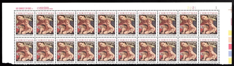 Scott #2427 Madonna (Carracci) Plate Block of 20 Stamps - MNH UR - Image 1 of 1