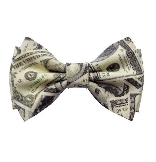 US Dollar Bill Pre Tied Bow Tie American Fancy Dress Mens Costume Accessory New - Image 1 of 1