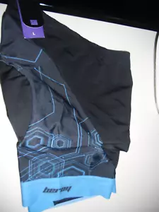 BEROY WOMENS Cycling Shorts BLACK/ BLUE Padded Size Large-NWT-FREE SHIPPING - Picture 1 of 6
