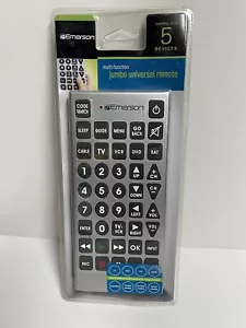 Emerson Jumbo Universal Remote - Silver/Gray Sealed Multi-function - Picture 1 of 6