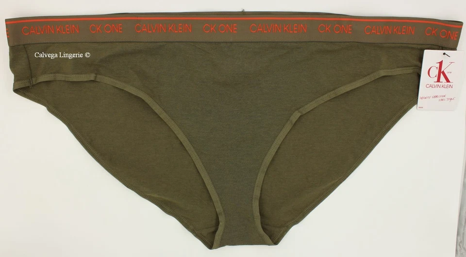 3 Ck One Calvin Klein Bikini Panties Qf6019 Muted Pine Size 3x