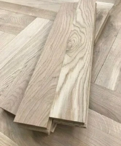 Parquet SOLID OAK Herringbone 500x70x22mm. Beautiful Nature Grade. ONLY £39.50m2 - Picture 1 of 13