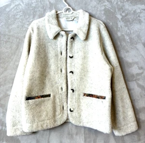 ORVIS Women's Fleece Button Up Jacket Size Med. Accent Trim - Picture 1 of 10