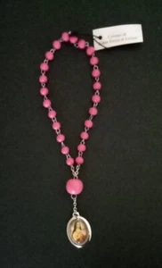 Teresa von Lisieux Kron mit rosa Steinen aus Holz (378) wie Foto - Bild 1 von 2