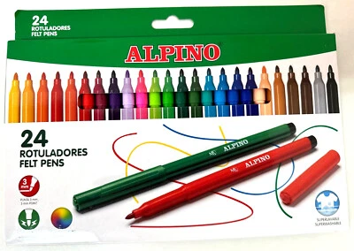 ALPINO AR001003 24er Pack Filzstifte Fineliner, farblich sortiert