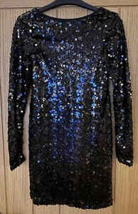 New Look Sequin Party Occasion Pencil Dress Size 10, BNWT Black, RRP £34.99 - Picture 1 of 8