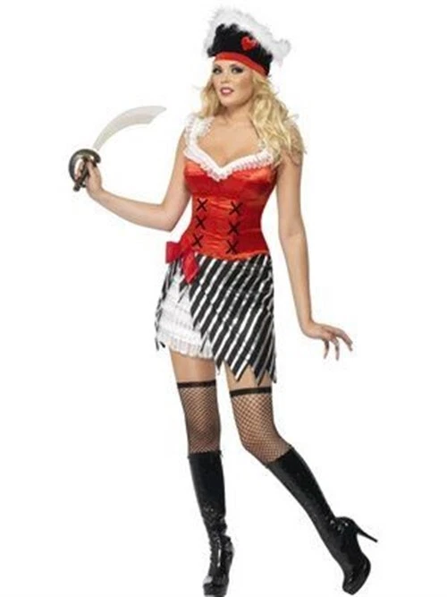 Travieso Pirata Dama Disfraz Adultos Pirata Elegante Vestido Foto 1 de 1
