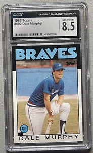 Dale Murphy 1986 Topps #600 - CGC Graded 8.5 NM/MINT+ - Bild 1 von 2