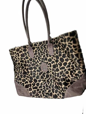 Bolso de Mano Terrida Hecho en Italia Pelo Sobre Piel Tostado Cebra Estampado Animal Bolso de Viaje Foto 1 de 4