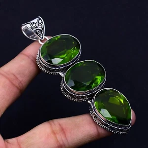 Peridot Gemstone Handmade 925 Sterling Silver Pendant August Birthstone - Picture 1 of 4