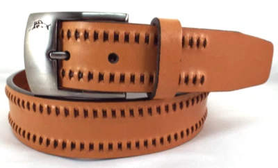 Nuevo sin etiquetas Cinturón Único Tommy Bahama Tostado 4mm Cuero 1 3/8" Informal/Golf Talla 32 España Foto 1 de 4