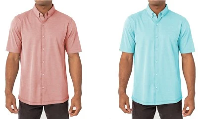 Camisa de golf Linksoul LS1255 híbrida Oxford con botones delanteros manga corta para hombre L Foto 1 de 4