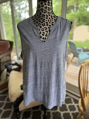 Camiseta sin mangas Sonoma azul peplum cuello muesca sin mangas talla XLarge mezcla de algodón nueva Foto 1 de 4