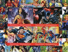 Madagascar 2018 MNH Superheroes Superman Spiderman 4v Impf M/S Comics Stamps