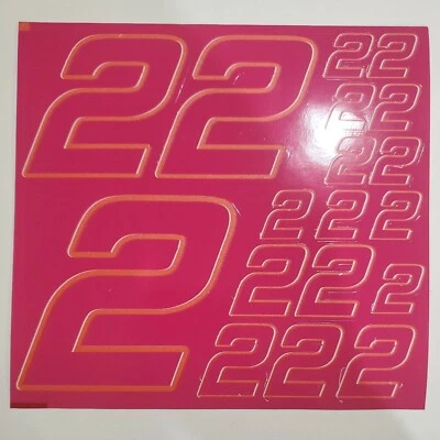Plum w yellow/white #2 Racing Numbers Vinyl Decal Sheet -Nascar-GMC - Image 1 of 4