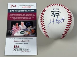 Jack Leiter signiert 2022 Futures Game Baseball JSA COA Texas Rangers Top Prospekt - Bild 1 von 9
