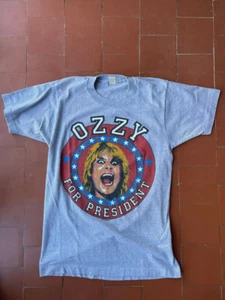 Vintage 1980s OZZY OSBOURNE FOR PRESIDENT T shirt L - Picture 1 of 6