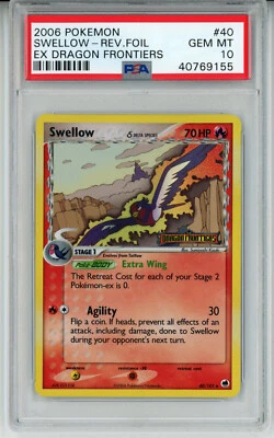 2006 POKEMON EX DRAGON FRONTIERS SWELLOW #40 REVERSE PSA 10 GEM MINT #40769155 - Image 1 of 2