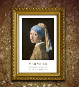 GROSSES POSTER Johannes Vermeer - Mädchen mit Perlenohrring - Wandbilddruck 36x24 - Bild 1 von 4