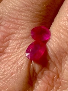 Esplendida pareja Rubies naturales talla oval 8x6 mm. 3,04 kilates - Imagen 1 de 12