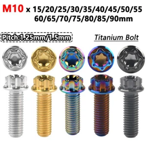 Titanium Bolts M10x1.25/1.5 Flange Fancy Head Torx Screw 15/20/25/30/35/40-90mm - Picture 1 of 15