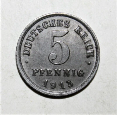 S12 - Germany 5 Pfennig 1915-G Uncirculated Iron Coin - Imperial Eagle - Image 1 of 2
