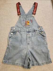 Vintage Disney Pooh and Friends Overalls Shortalls Youth Size 10 Embroidered - Picture 1 of 20