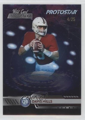 2021 Wild Card Alumination Protostar Platinum /25 Davis Mills #PS-8 Rookie RC - Image 1 of 2