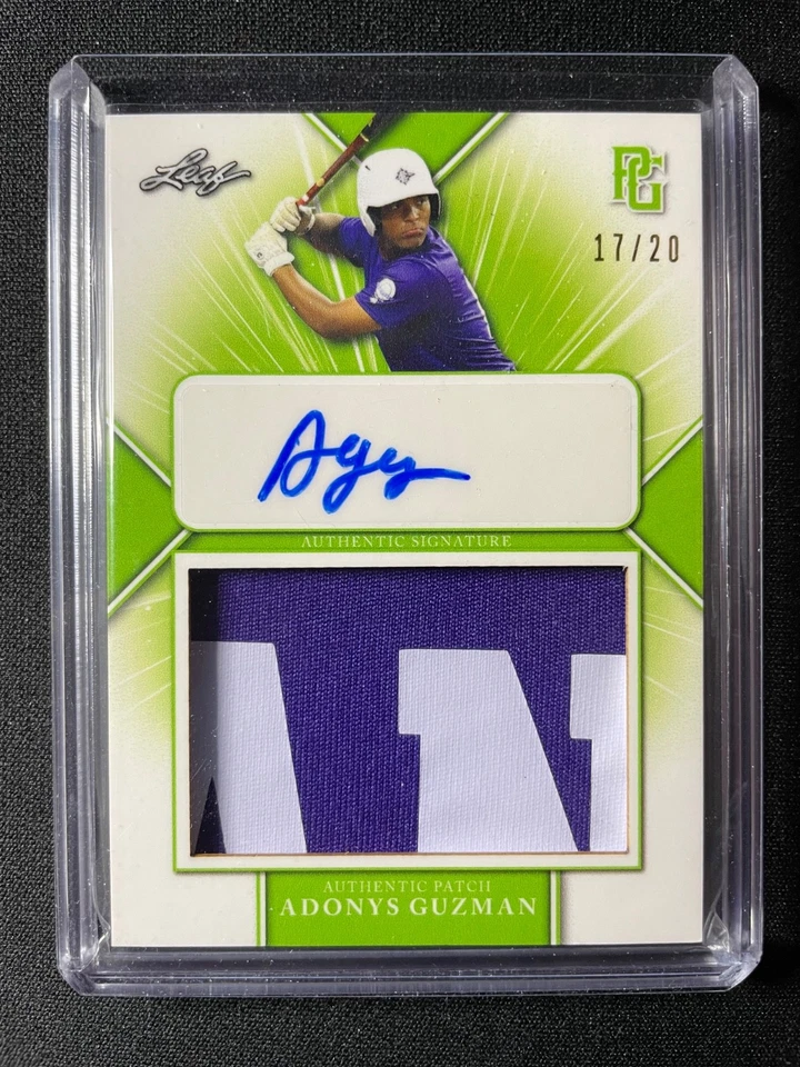 2021 Leaf Perfect Game Adonys Guzman Autographed Patch #17/20 Pirates!!! - Image 1 of 1