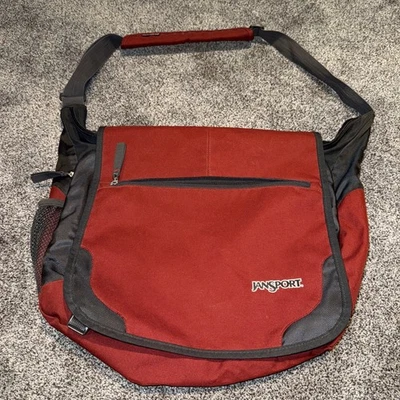 "Bolso mensajero para computadora portátil Jansport rojo/negro/gris 18""x15""x6""" Foto 1 de 4