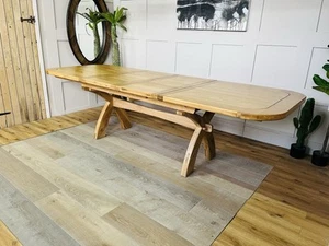 Oak Extendable Dining Table 10-12 Seat Oak Furniture Land Hercules £1099 R26 - Picture 1 of 13