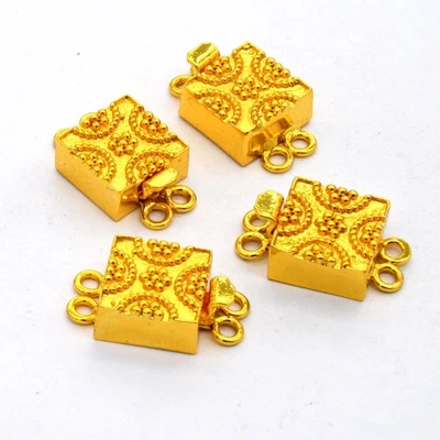 2 Pcs 23X14X7mm Multi Strand Box Clasp 2 Strand 18k Gold Plated - Image 1 of 4