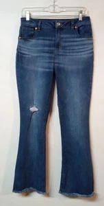 CAT & JACK Jeans Mädchen 16 Indigo Denim Super Stretch Flare Distressed ausgefranster Saum - Bild 1 von 19