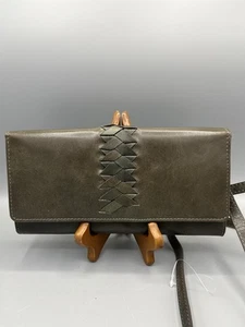 Lodis 100% Leather Crossbody Wallet In the Details Traveler Dark Olive Green - Picture 1 of 10