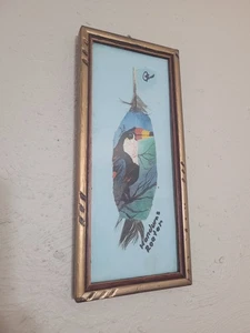 Honduras Tukan Vogel Volkskunst Gemälde auf Feder  - Bild 1 von 9
