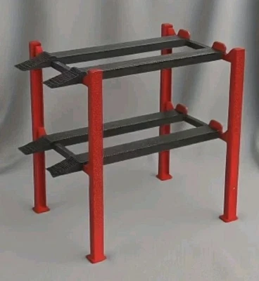 1:64 Scale Double Auto Car Ramp Display Garage Model Red Black Diorama Photo  - Image 1 of 2