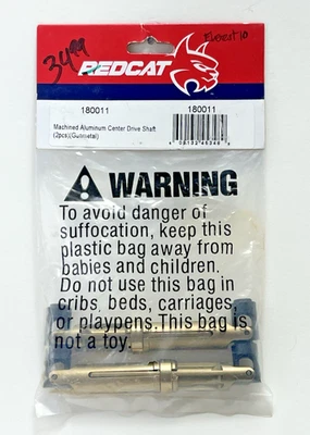 Redcat 180011 Machined Aluminum Center Drive Shaft Gunmetal 2pcs Everest 10 New - Image 1 of 4