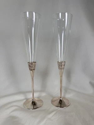 Vera Wang Wedgwood 带 Love 镀银烤笛 一对盒装 Harrods — 第 1/4 张图片