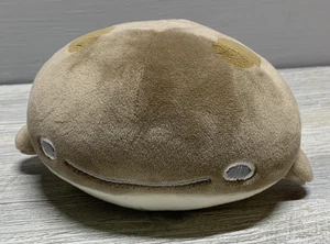 Kawaii Stachelrochen Mantarochen Plüschtier Stofftier braun hellbraune Punkte japanisches Etikett - Bild 1 von 9