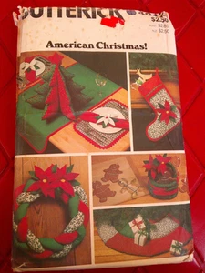 Vintage NIP Butterick AMERICAN CHRISTMAS SKIRT WREATH TREE Sewing PATTERN #4012 - Picture 1 of 2