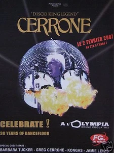 PUBLICITÉ FG.DJ RADIO DISCO KING LEGEND GREG CERRONE A L'OLYMPIA BARBARA TUCKER - Bild 1 von 1