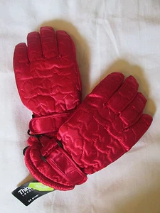 New Girl's Thinsulate 40 Gram Waterproof Winter Snow Gloves Red Stars XS & Small - Picture 1 of 7