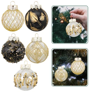 25 Pcs Valery Madelyn Weihnachtskugeln Schwarz Gold Weiß Weihnachtsdekorationen - Bild 1 von 12