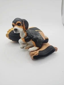Beagle Hund Figur Keramik am Stiefel Princeton Gallery 1990 Take Me Along - Bild 1 von 14