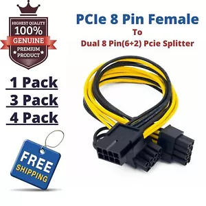 GPU VGA PCIe 8 Pin Female to Dual 8 Pin (6+2) Male PCI Express Adapter - Picture 1 of 8