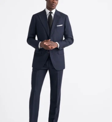 Traje Completo 2023 SEAN JOHN Azul Marino Multi Rayas 46L Lana Pico Solapa Foto 1 de 4