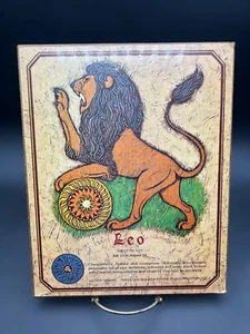 Vintage 70er Jahre Löwe Löwe Astrologisches Zeichen Wandbild Sternzeichen Sammlerstück - Bild 1 von 11