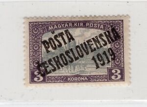 CZECHOSLOVAKIA 1919 ON HUNGARY OVERPRINT SCARCE B88 EXPERTIZED VERY FINE MH