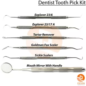 Dentist Pick Teeth Cleaning Tools Kit Hygienist Tartar Remover Calculus Scraper - Picture 1 of 7